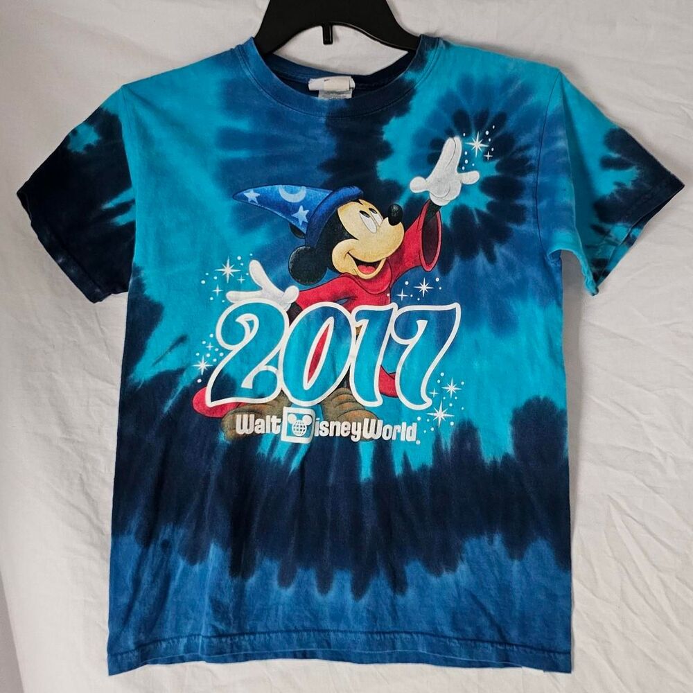 Blue disney tie dye mickey mouse vibrant  2017 tee